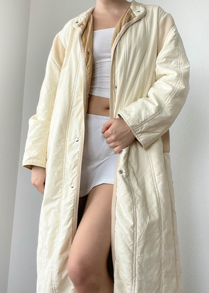 80's Cream & Beige Trench (S)