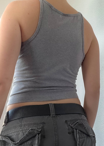 Y2k Gray Cotton Tank (S)