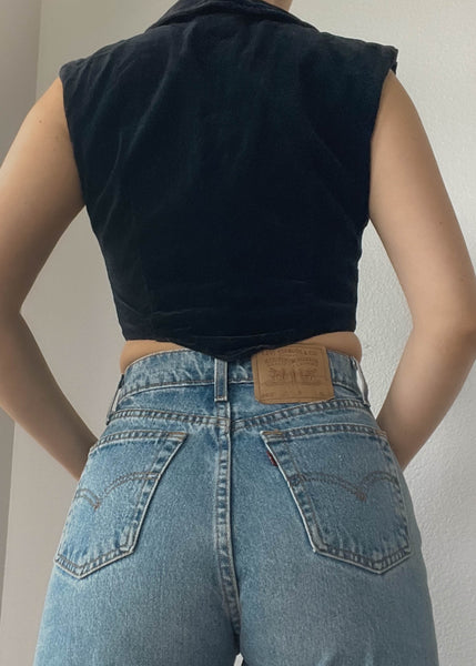 90’s Black Velvet Vest (XS)