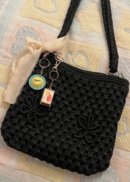 90’s Crochet Purse w/ 60’s Charms