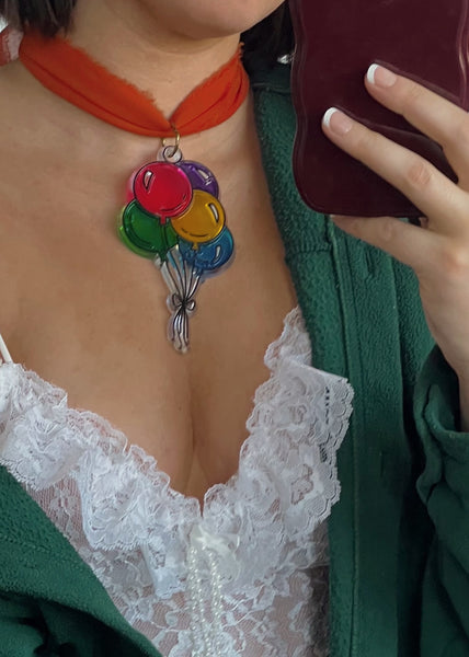 80's Rainbow Balloon Choker