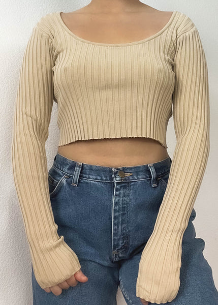 Y2k Stretchy Ribbed Top (S)