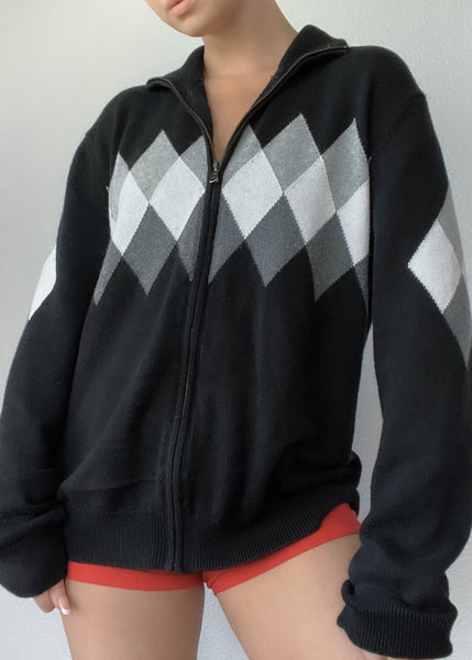 Y2k Diamond Knit Jacket (men’s L)