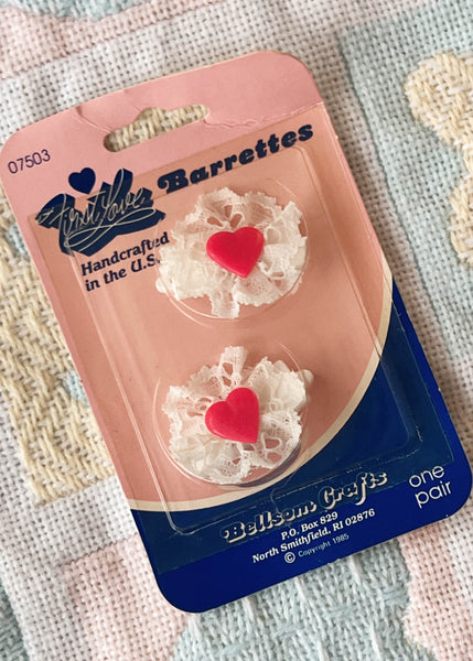 80's Heart Hair Clips