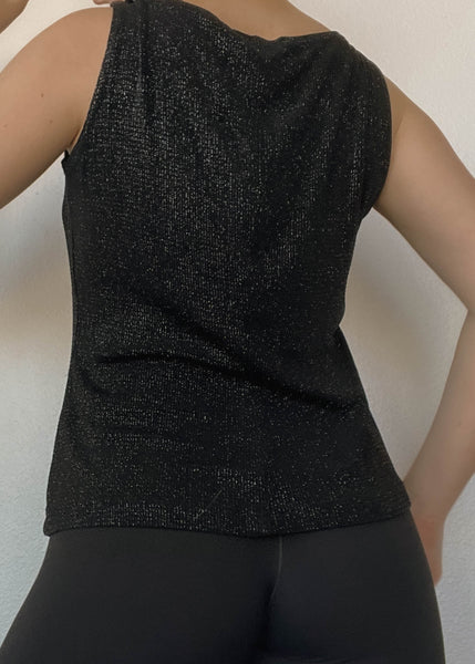 90’s Sparkly Black Tank (S)