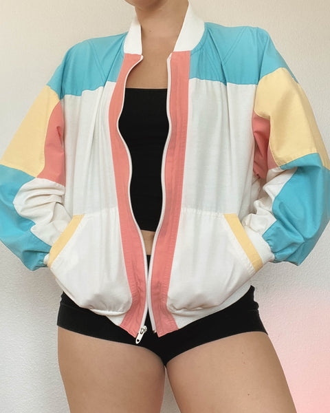 80’s Pastel Color-Block Jacket (M)