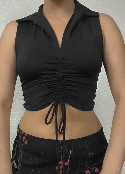Y2k Black Cinch Tank (S)