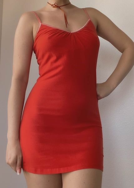 Y2k Orange Mini Dress (S)