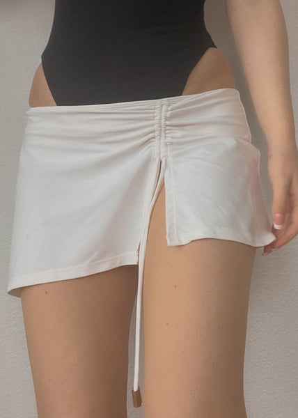 Y2k White Cinched Mini Skort (XS)