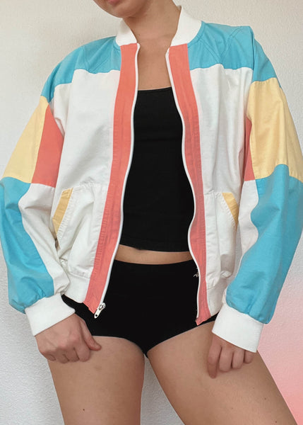 80’s Pastel Color-Block Jacket (M)