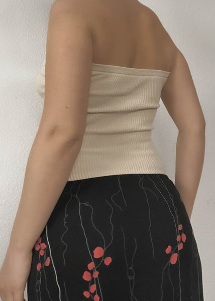 Cream Knit Tube Top (S)