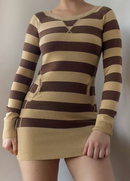 Y2k Striped Sweater Dress (S)