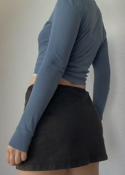 Y2k Blue Heart Button Top (S)