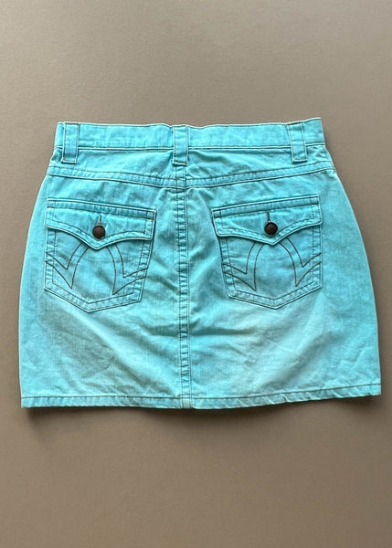 Y2k Aqua Denim Mini Skirt (S)