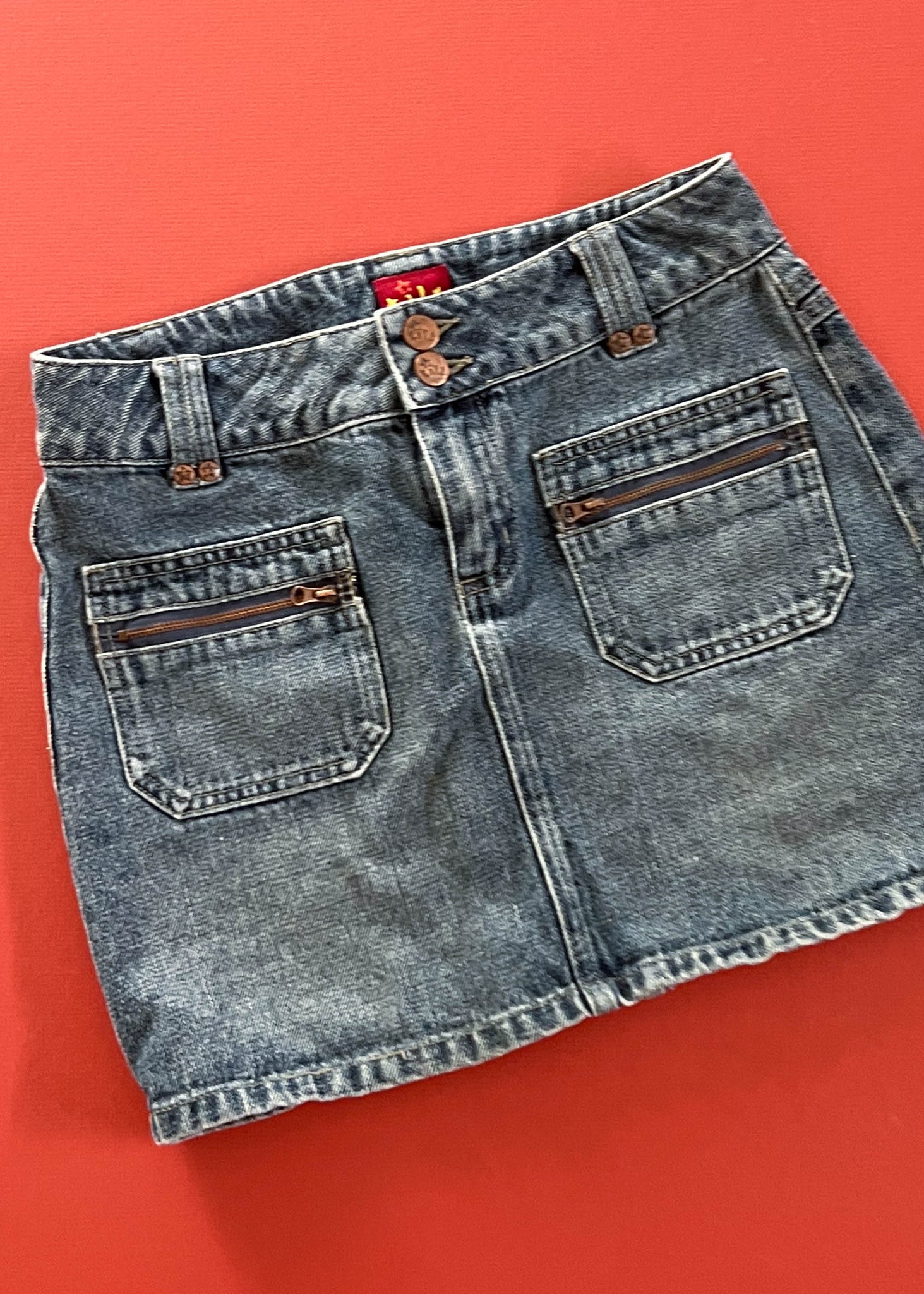 Y2k Cargo Denim Mini Skirt (XS)