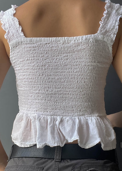 90's White Crochet Tank (S/M)