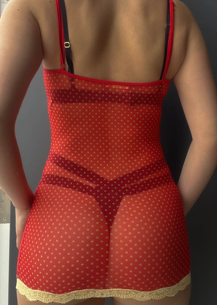 Y2k Red & Yellow Mesh Slip (S)
