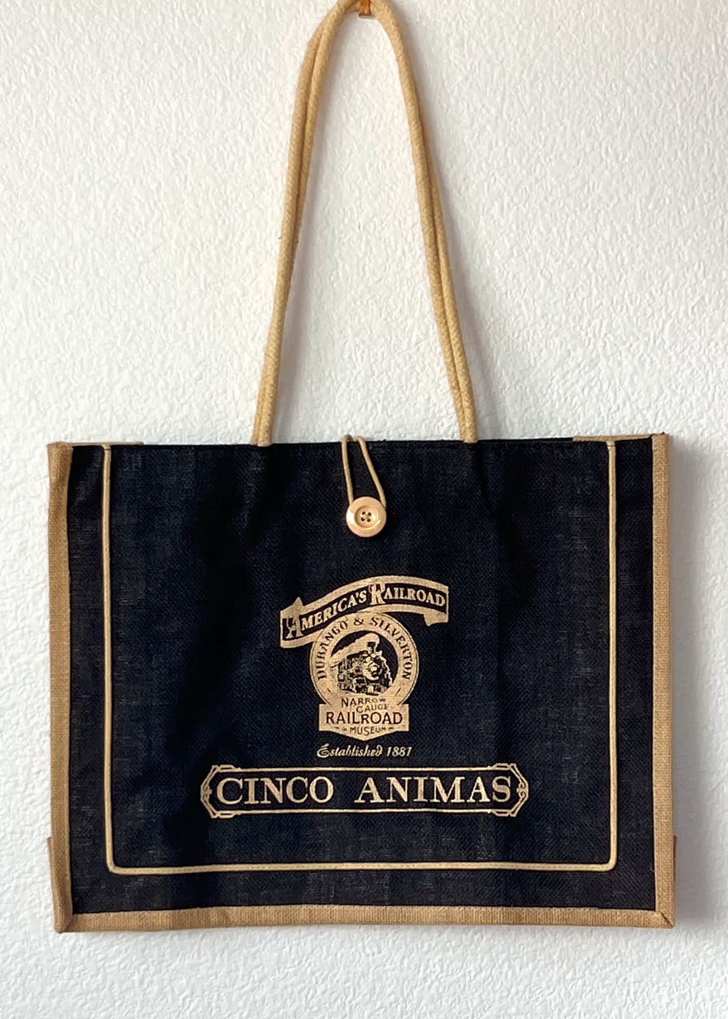 90's Burlap Railroad Tote