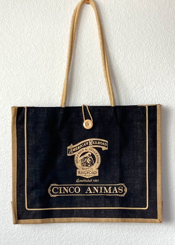 90's Burlap Railroad Tote