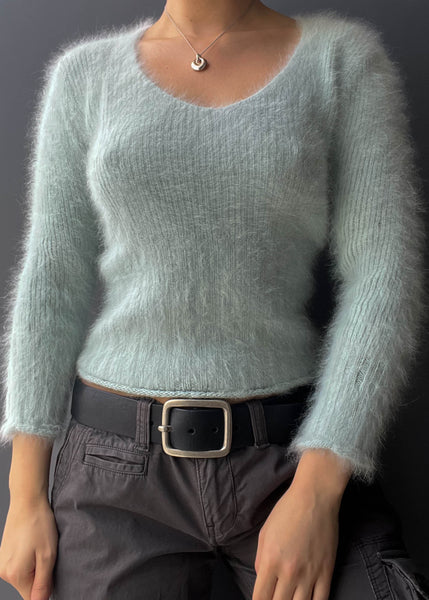 90's Fuzzy Pastel Blue Top (S/M)
