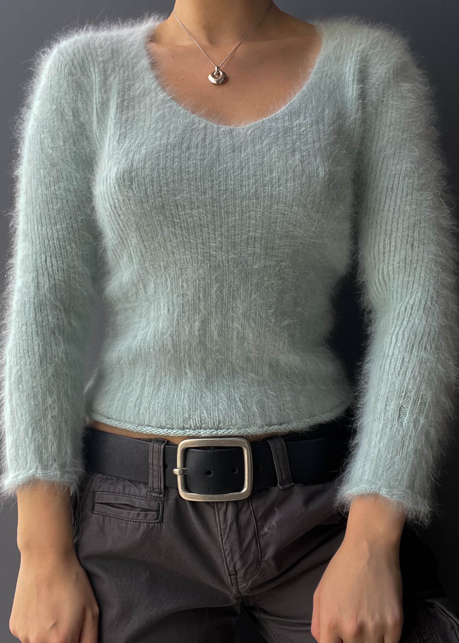 90's Fuzzy Pastel Blue Top (S/M)