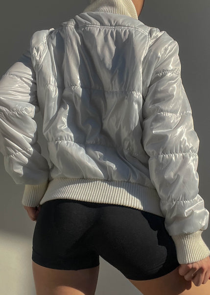 Y2k White Puffer Jacket (M)