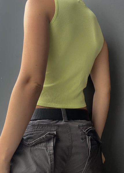 90's Lime Knit Tank (S)
