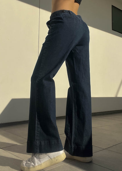 Y2k Dark Wash Denim Flares (32")