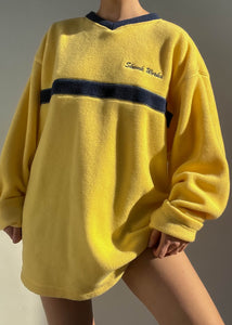 90's Yellow & Navy Fleece Pullover (XL)