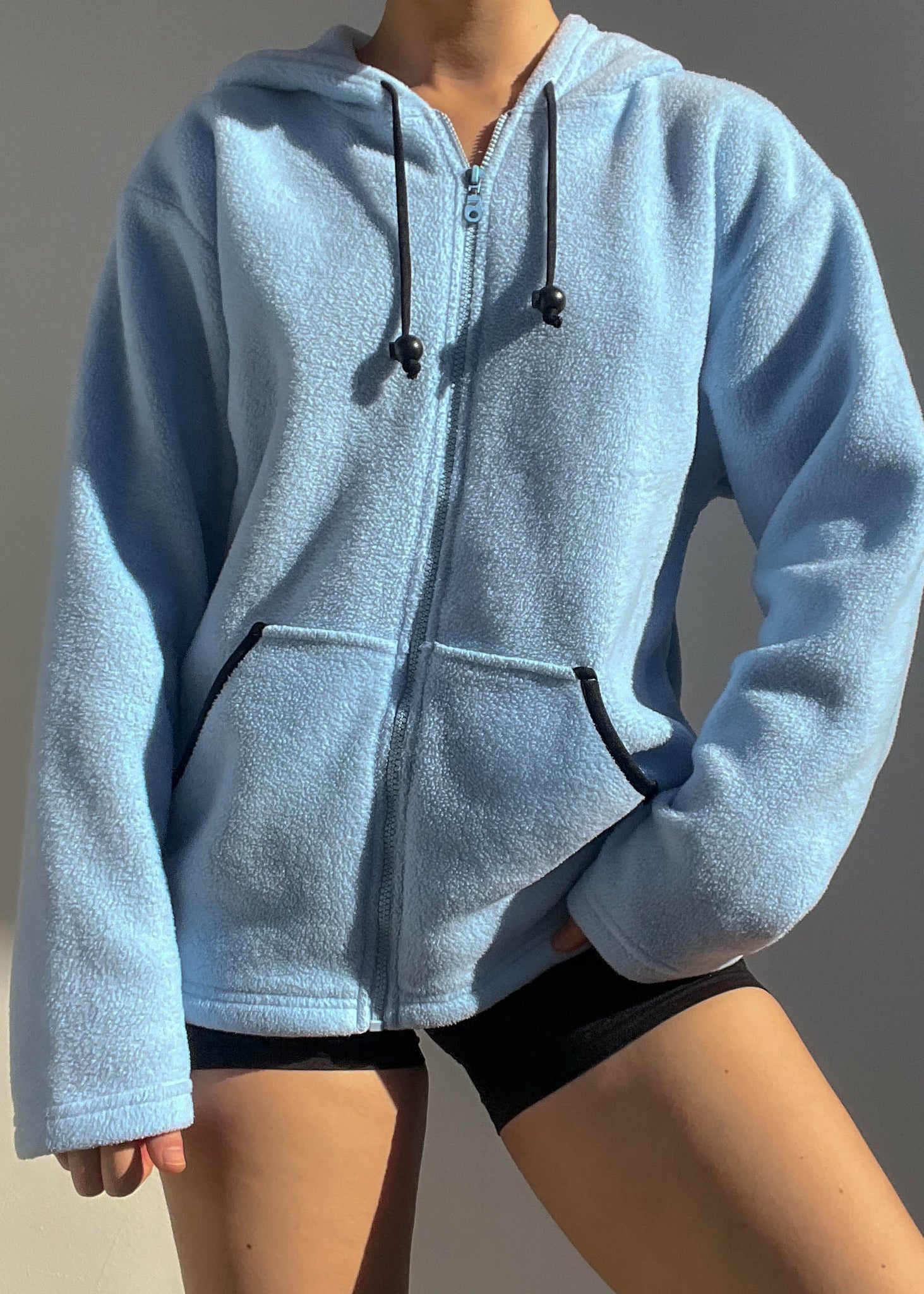 90's Baby Blue Fleece Jacket (L)