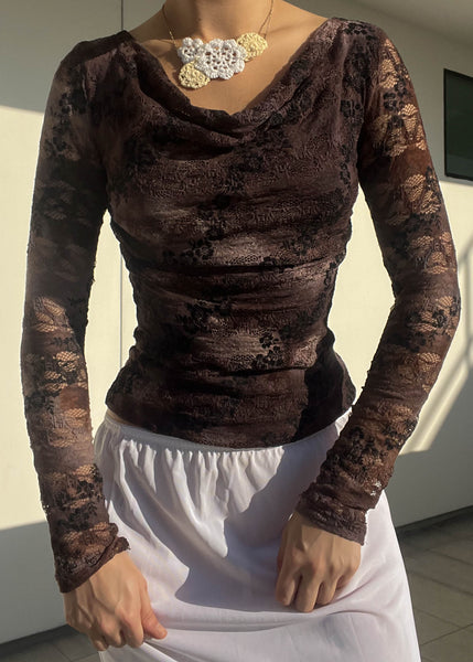 2000's Floral Fairy Lace Top (S)