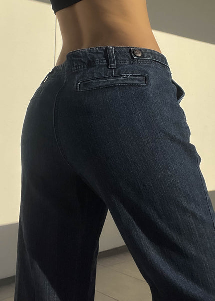 Y2k Dark Wash Denim Flares (32")