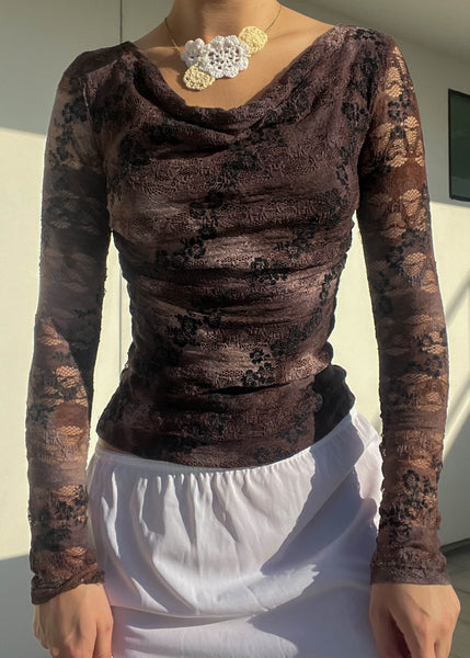 2000's Floral Fairy Lace Top (S)
