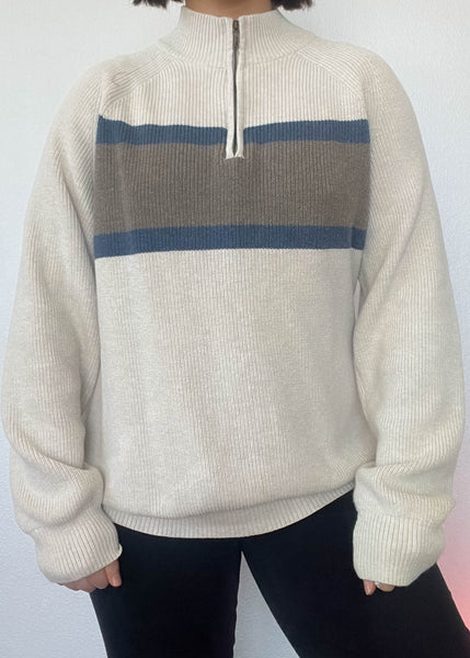 Y2k Oatmeal Izod 1/4 Zip (Men's L)