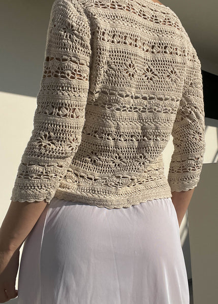 90's Cream Crochet Top (S)