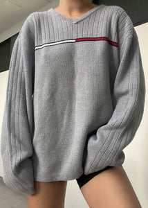 90's Gray Tommy Knit (L)
