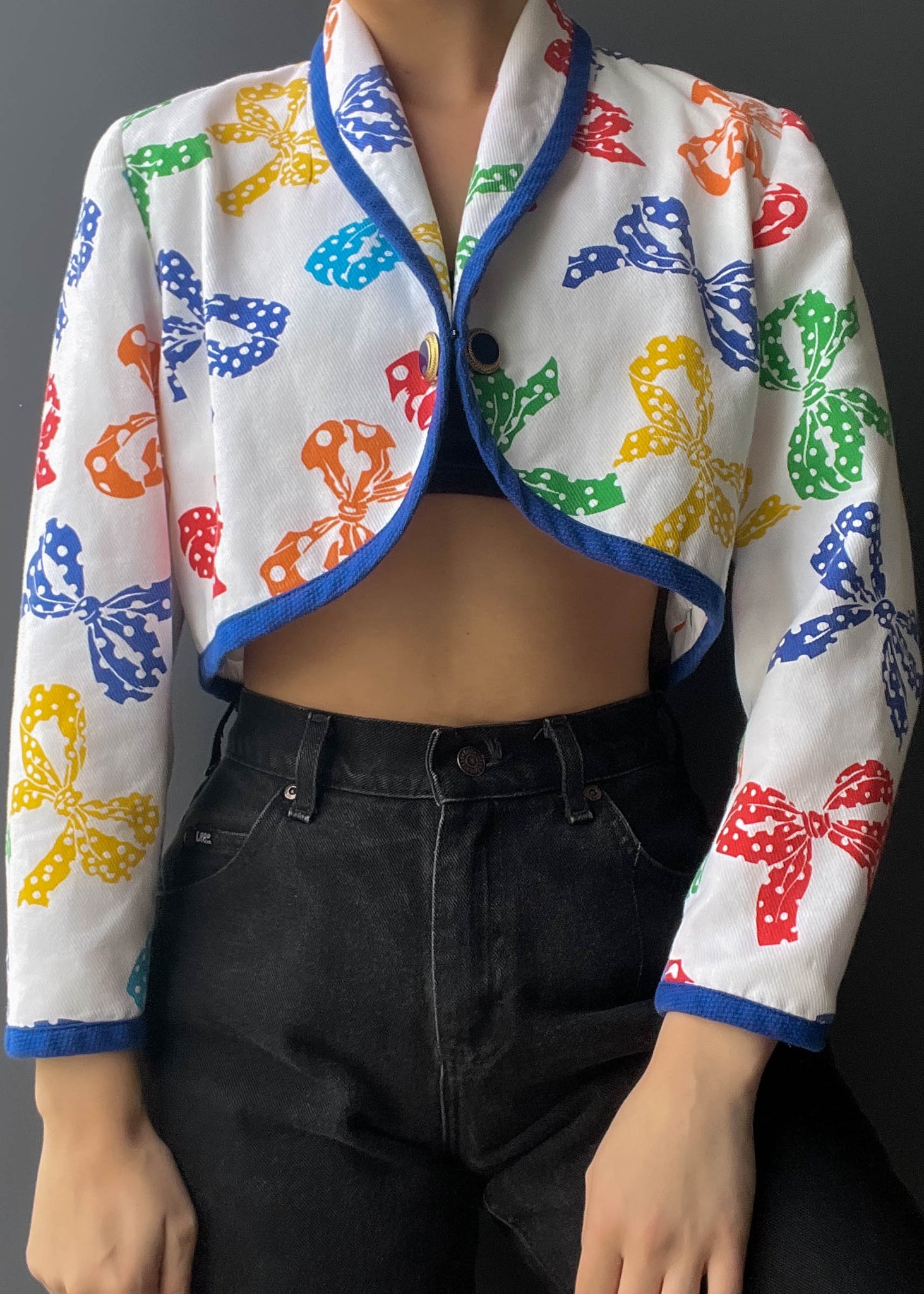 80's Rainbow Bow Crop Blazer (S)