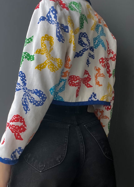 80's Rainbow Bow Crop Blazer (S)