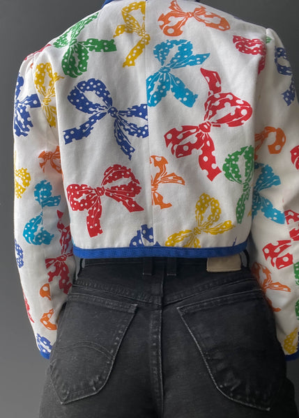 80's Rainbow Bow Crop Blazer (S)