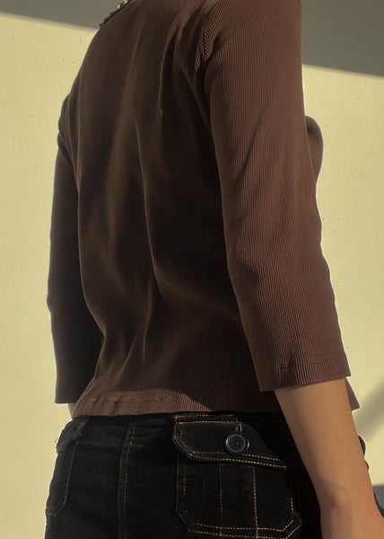 Y2k Beaded Chocolate Top (M)