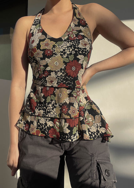 Evelyn Floral Halter Top (S)