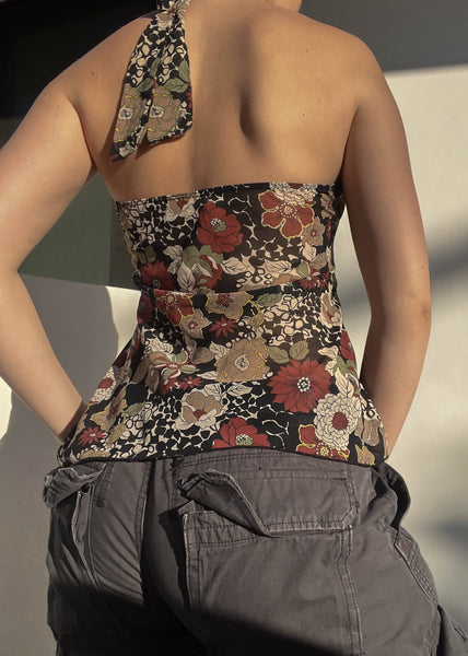 Evelyn Floral Halter Top (S)