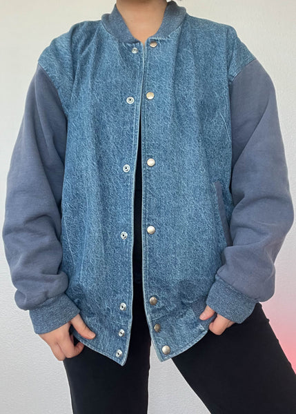 90's Color-Block Denim Jacket (XL)