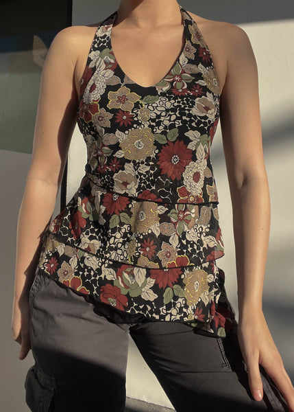 Evelyn Floral Halter Top (S)