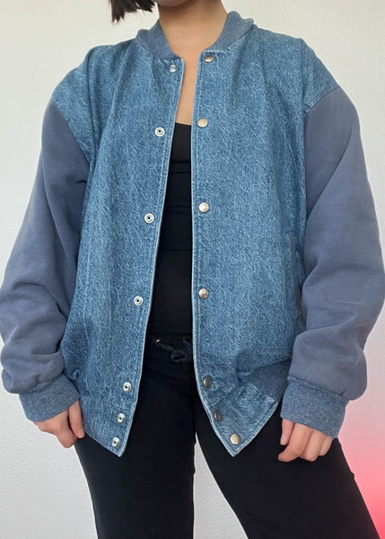 90's Color-Block Denim Jacket (XL)