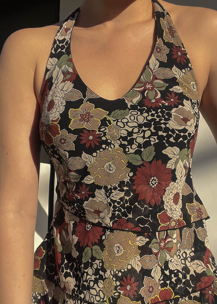 Evelyn Floral Halter Top (S)