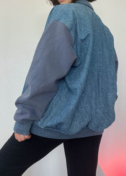 90's Color-Block Denim Jacket (XL)