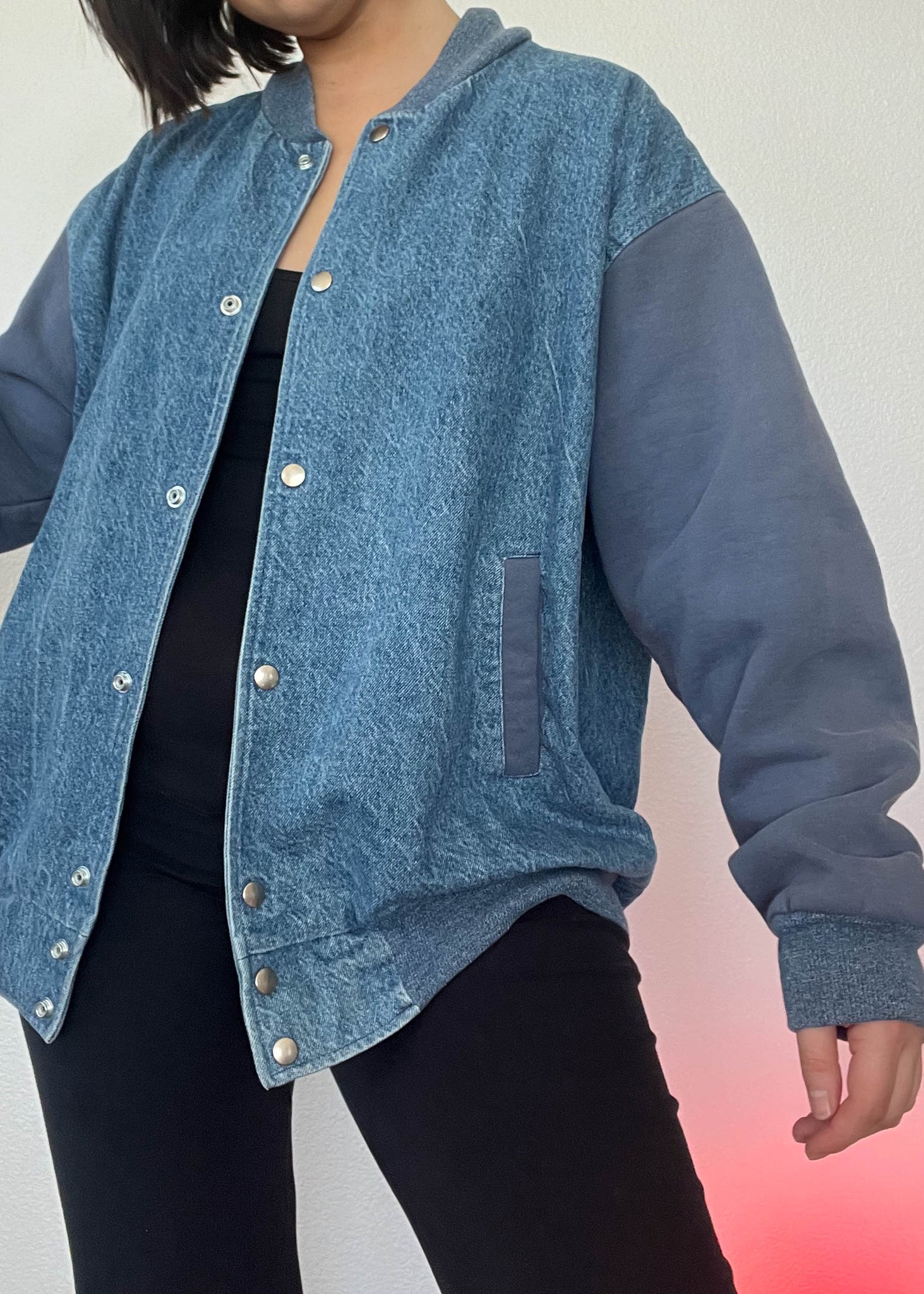 90's Color-Block Denim Jacket (XL)