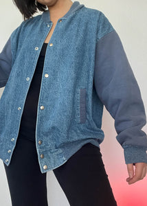 90's Color-Block Denim Jacket (XL)