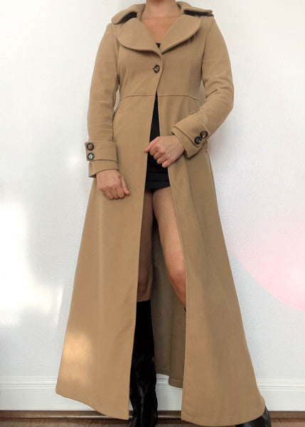 90's Classy Tan Trench (M)